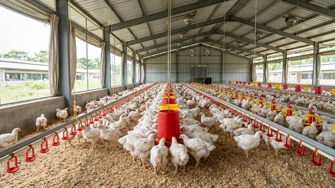 Commercial Broiler Poultry Farm Shed FCR Management in Bangladesh